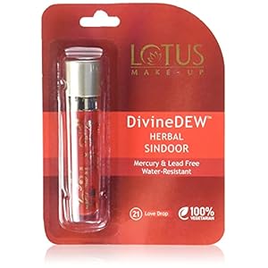 Lotus Herbals Divine Dew Herbal Sindoor | 21 Love Drop | 8g, Red