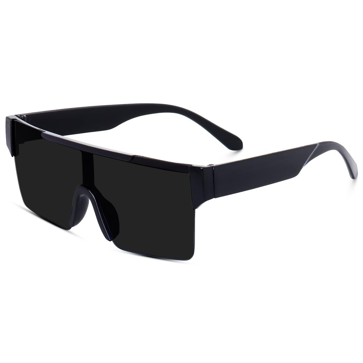 az cart AZCART Oversized Square Sunglasses for Women Men Fashion Style Shield Shades | (Blue)-picture-23