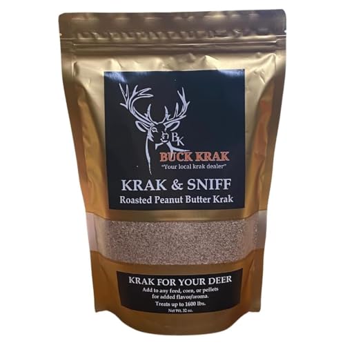 Buck Krak Krak & Sniff Peanut Butter Krak | Scented Feed Additive | Adds Flavor & Aroma to Corn, Feed or Pellets | Treats Up to 1,600 lbs | Made in USA