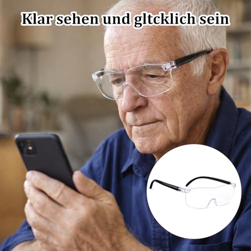 4 Stück Lupenbrille, Vergrößerungsbrille mit verschiedenen Stärken, Leselupe für Brillenträger, 300%, 500%, 800%, 1000% Vergrößerung, inklusive 4 blauen Brillentasche