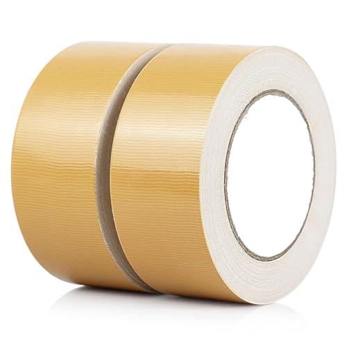 COSIMIXO 2Pack 茶色布テープ,2in x 30yards,捆包用テープ,強力,残留物なし,防水性と書き込み性,全天候型,手で引き裂,工業用,業務用