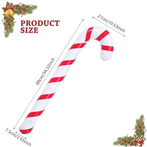 4 Stück Aufblasbare Weihnachten Zuckerstangen, Weihnachten Zuckerstange Aufblasbare, Aufblasbare Zuckerstangen Weihnachtsdeko, Weihnachtsfeier-Dekorationszubehör, Weihnachten Zuckerstange Krücke