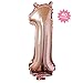 40 Inch Rose Gold Jumbo 1 Number Balloons Huge Giant Balloons Foil Mylar Number Balloons for Birthday Party,Wedding, Bridal Shower Engagement Photo Shoot, Anniversary (Rose Gold,Number 1)