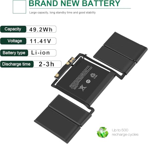 Image of A1819 A1706 Laptop Battery for Ma /Book Pro 13 inch A1706 Late 2016 Mid 2017, EMC 3071, EMC 3163 Laptop Battery A1706 A1819 NO. MPDK2LL /A, MPXW2LL /A, MPXX2LL /A, MQ002LL /A (A1819 / A1706)