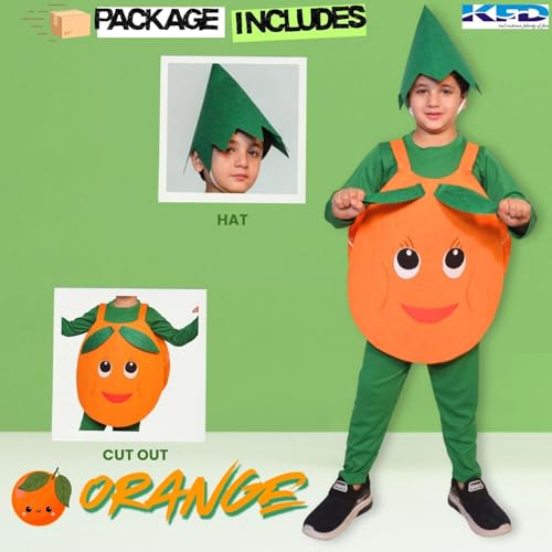 Image of Kaku Fancy Dresses Fruit and Vegetable Costume Paper Cutout with Cap For Kids | Healthy Food Costume For Boys & Girls (Tracksuit Not Included)