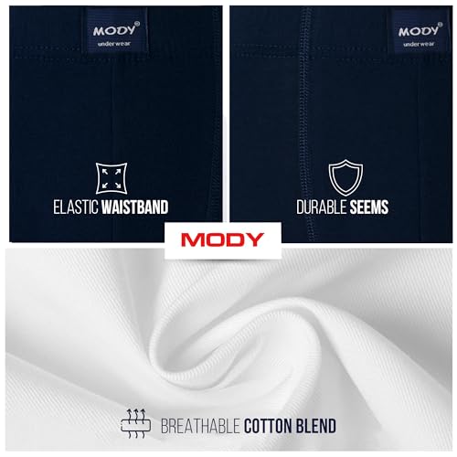 Mody Men's Boxer Briefs Underwear 4-Pack, Men's Cotton Boxer Brief, Soft Boxers for Men, Breathable Boxer Briefs4