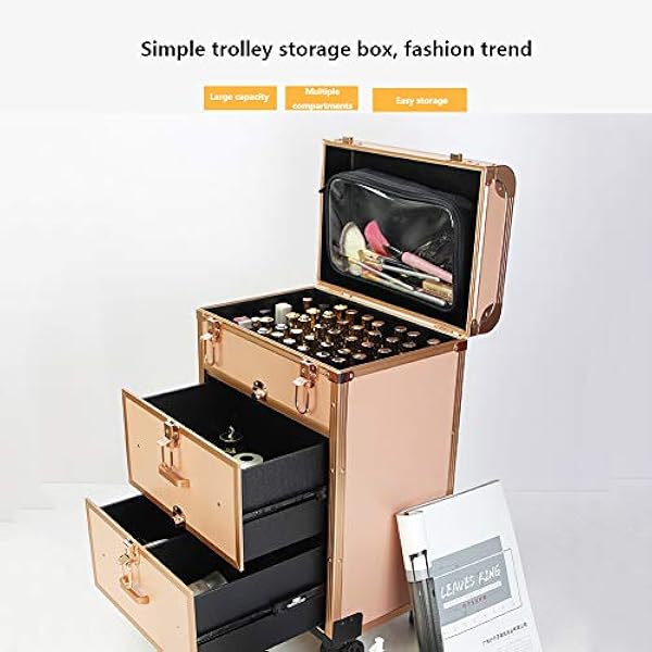 3 in 1 Trolley Cosmetische Koffer, Geschikt Voor Opbergkasten Voor Cosmetica, Make-Up Tools En Kleine Voorwerpen, Uitneembare Opbergdozen.