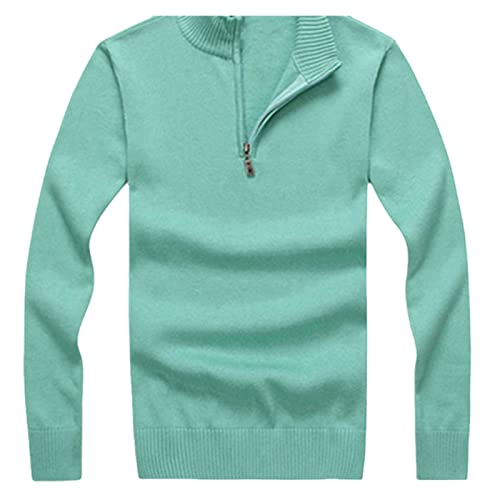 Pull chaud en coton Kelsiop pour homme avec col montant zippé taille XL