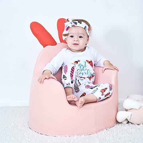 3Pcs Baby Boy Girls Print Long Sleeve Letters Romper+Leaves Pant+Bunny Headband Winter Outfit (12-18Months,White-3) #TOP2