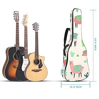 Hondank Housse imperméable pour guitare acoustique avec double bandoulière et poche Motif feuilles Vert, Multicolore 05… - Les Beatles, Paul McCartney, John Lennon, RIngo Starr, George Harrison Hondank Housse imperméable pour guitare acoustique avec double bandoulière et poche Motif feuilles Vert, Multicolore 05… – Image 5