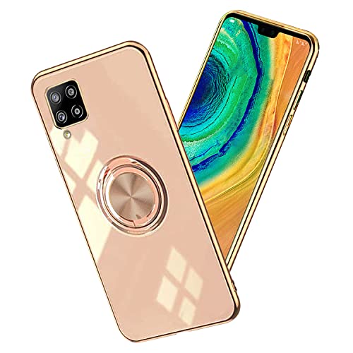 Coque Samsung A42 silicone rose souple anti-choc avec anneau