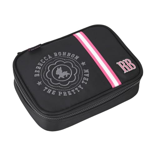 Kit Mochila de Costas Lancheira Térmica e Estojo Box Rebecca Bonbon RB24548 RB24550 RB24549 (Preto)