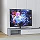 GRIFEMA TV Standfuss für 26-55 Zoll, bis zu 45 kg, Schwenkbar und Höhenverstellbar TV Ständer, Sockel aus 8mm Gehärtetem Glas, Kabelmanagement, Max.VESA 400 x 400mm