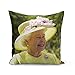 Housse de Coussin 40x40 cm Reine Elizabeth Jaune Angleterre Royaume Unis Portrait