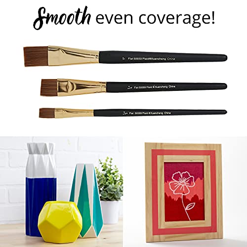 Folkart Plaid Nylon Brush Set, 50559 Brown (3-Piece) #TOP2