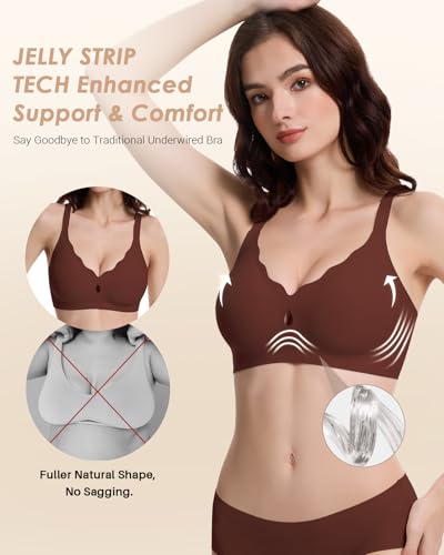 Image of Racerback Bras for Women Criss Cross Padded Bralette Pull On Comfortable Wireless Seamless Tshirt Bra