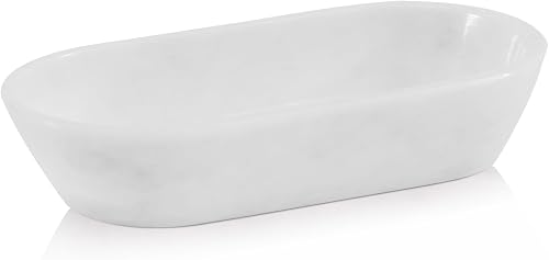 Radicaln Marble Dough Bowl 10" Inches White Handmade Decorative Bowl For Home Décor Ideal Candy and Candles Bowls, Marble Tray, Dough Bowl For Décor