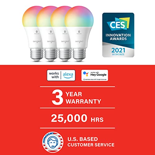 Sengled Smart Light Bulbs, Color Changing Alexa/Bluetooth Mesh, Dimmable Led Bulb A19 E26 Multicolor, High Cri, High Brightness, 8.7W 800Lm, 1Pack #TOP2