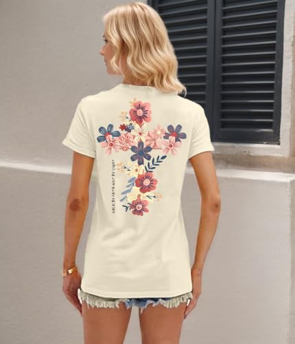 Christian Bible Verse Graphic T Shirts Women Jesus is The Light Print Tees Religious Gift Inspirational Casual Tee Tops2