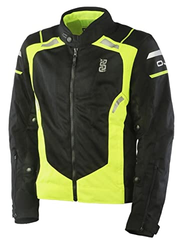 Giacca estiva moto OJ TROPICAL uomo con inserti in rete, giallo fluo XS
