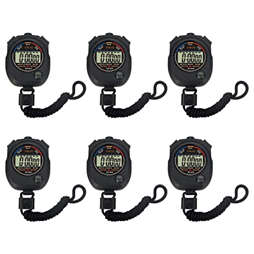 YARNOW Relógios Eletrônicos 6Pcs Temporizador Número Futebol Abs Cronômetro Em Execução