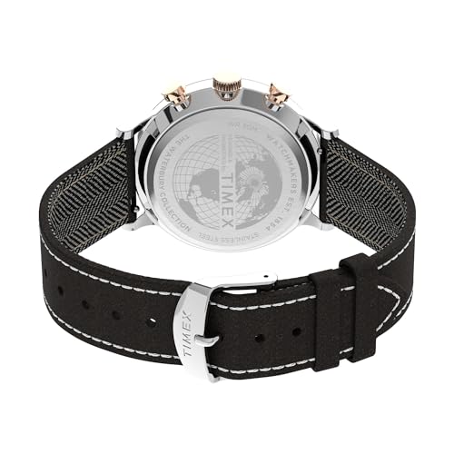 TIMEX Men Leather Black Analog Dial Watch- Tw2T71500Uj, Band Color-Brown - Image 5