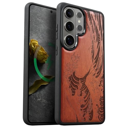 Coque Samsung S26 Ultra en bois gravé la Grande Vague étui premium