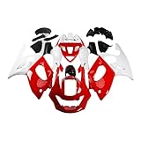 DFMT Injection Fairing Kit Fit for 1997-2007 Yamaha YZF600R 1997 1998 1999 2000 2001 2002 2003 2004 2005 2006 2007 YZF 600R ABS Plastic Bodywork Cowling Body Frame - Red & White