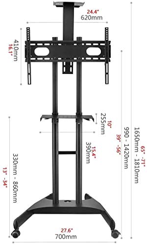 Soporte Móvil para TV 32-65 Pulgadas Ajustable con Ruedas miniatura 5