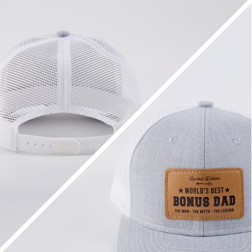 Image of Men's Hat Gifts - Men Cap Gifts for Christmas Father's Day Birthday Trucker Hat Leather Pattern Baseball Cap