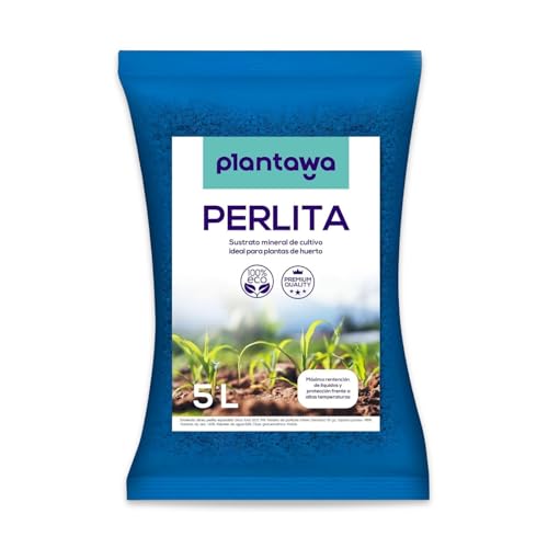 PLANTAWA Perlita Sustrato 5L | Perlitas para Plantas en huerto Urbano, sustrato para Plantar Tierra para suculentas y Semillas, abono Natural y sustratos para Plantas Exteriores.