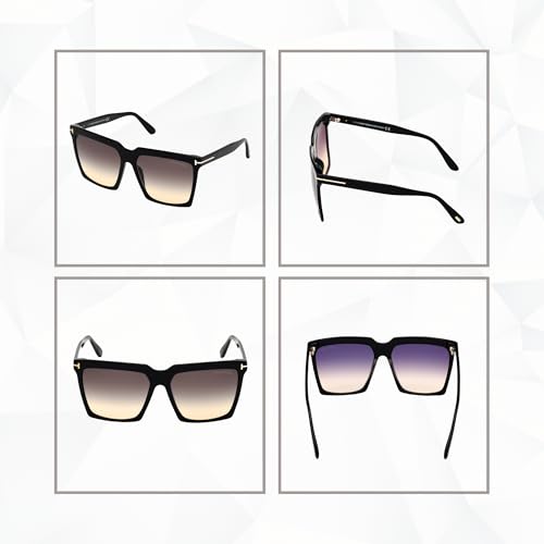 Tom Ford Sabrina FT0764 Square Sunglasses for Women +BUNDLE with ACCESSORY EYEWEAR KIT3