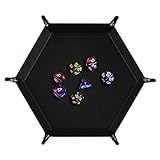 HEISHAYU Vassoio Portaoggetti Esagonale da Tavolo Vassoio per Dadi per Dungeons and Dragons RPG Dadi Gioco da Tavolo e Conservazione di Articoli Vari e Cosmetici per Desktop,Nero