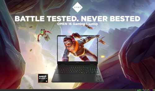 Image of HP OMEN 16 Gaming Laptop,AMD Ryzen 9 8940HX, 32 GB DDR5 RAM, 2 TB PCIe SSD, 16 inch WQXGA (2560x1600) 240Hz Display, Nvidia G-Force RTX 5070, RGB Backlit Keyboard, W11 Pro, Shadow Black