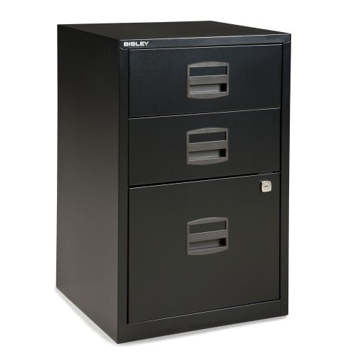 Bisley Filing Cabinet 3 Drawers A4 H672xW413xD400mm Steel Black