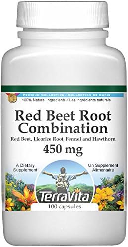 TerraVita Combinación de raíz de remolacha roja - Remolacha roja, raíz de regaliz, hinojo y espino - 450 mg (100 cápsulas, ZIN 513688)
