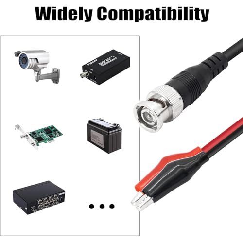 BNC zu Krokodilklemmen Messleitungen, 2 Stück Krokodilklemmen Stromwandlerkabel 1 M P1011 Splitter BNC Stecker Oszilloskop Messkabel, Für Elektronikverkabelung Und Reparatur