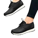 Atmungsaktiv Laufschuhe Damen Schwarz, Mode Wanderschuhe Atmungsaktiv Joggingschuhe mit Weicher Sohle Bequeme Straßenlaufschuhe Casual Slip Tennis Schuhe Running Shoes Sneaker Damen Laufschuhe