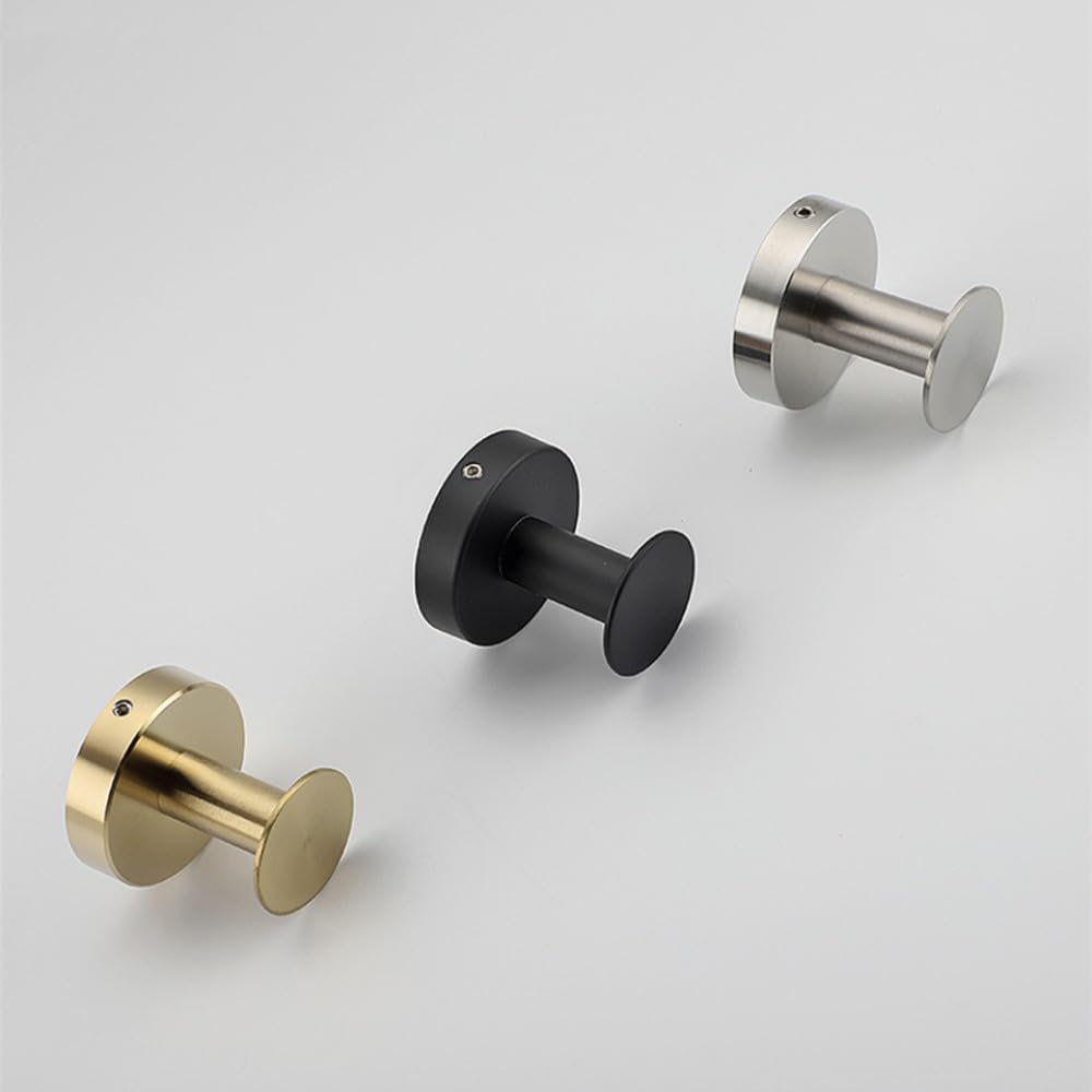 Wall Hooks Stainless Steel Door Keys Cloth Coat Hook Bathroom Towel Robe Hanger Hook Kitchen Hardware Rack Wall Hanger,A61313B(2PCS)