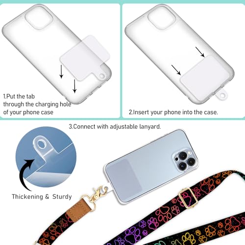 Image of Piefly Cell Phone Lanyard Crossbody Wrist Strap Adjustable for Women Dog | Travel Daily Walking, Around the Neck, Hands-free, Universal, Fit Key ID badge, Accessories, Compatible with Most Smartphones