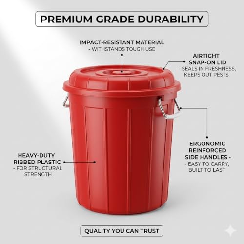 Image of AIR O MATIC Multipurpose Plastic Storage Bucket DRUM 100 LTR