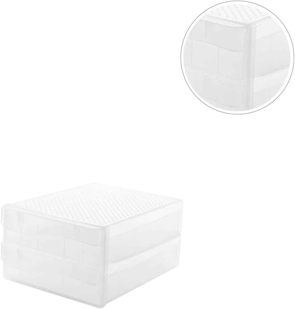 LIFKOME 1Pc Stackable Transparent Plastic Egg Tray Dumpling Storage Box for Refrigerator Holds Up to Eggs Durable Design for Freshness Fridge Organizer