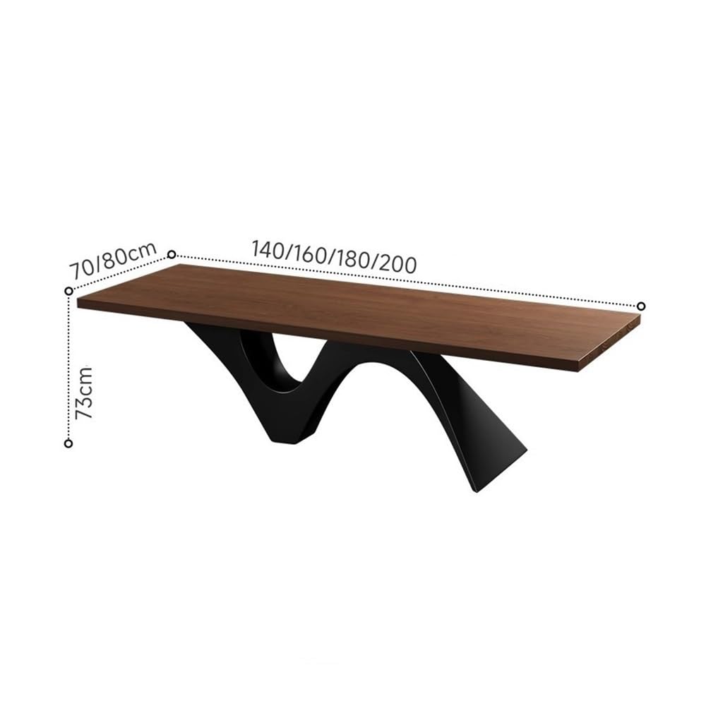 Biurko komputerowe, Duże biurko dyrektorskie, nowoczesne na laptopa, z drewna jesionowego falistą podstawą ze stali węglowej do domowego biura(140cm)