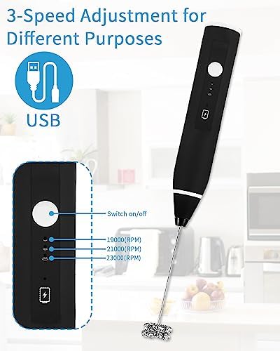Różdżka do spieniania mleka jutyum, trzepaczka ładowana przez USB, elektryczny spieniacz do mleka, trzepaczka elektryczna, elektryczny spieniacz do mleka, spieniacz do kawy/Latte/Cappuccino/Scream/Macchiato