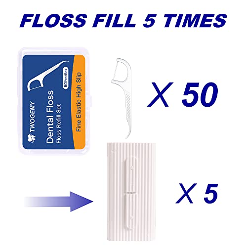 Twogemy Dental Floss, 2 Pack 10 Count And 50 Pcs/Box, Total Package Of 70 Picks Adult Floss In Set Meal. The Perfect Portable Flossing Travel Set For Cleaning Teeth And Oral Care.(White 2+1) #TOP3