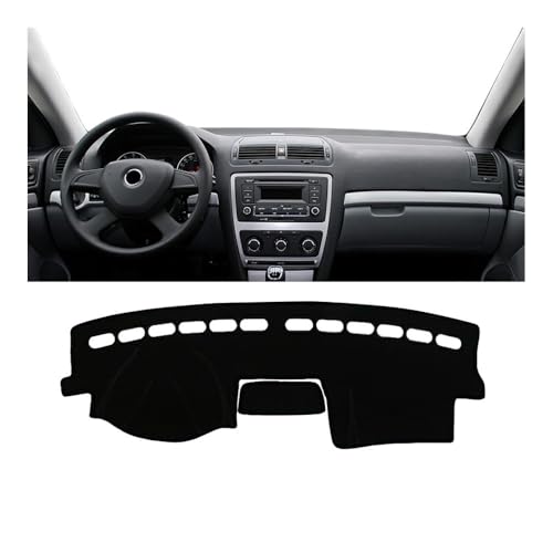Tapis de tableau de bord antidérapant noir pour Skoda Octavia A5 de 2004 à 2012