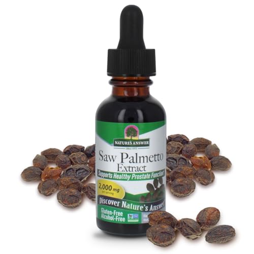 Natures Answer Alcohol-Free Saw Palmetto Berry Extract 1-Fluid Ounce | Prostate Support | Natural Urinary Health | Promotes Hair Growth