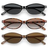 QALLY Retro Oval Womens Sunglasses Cat Eye Sunglasses for Women: Chic 90s Sunnies Lightweight Trendy UV protection Sun Glasses