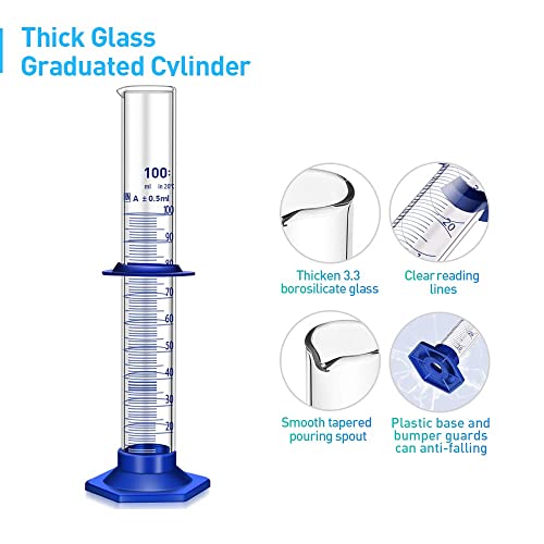 Image of 5PCS Graduated Cylinder Measuring Cylinder Thick Glass Lab Cylinders (100ML)