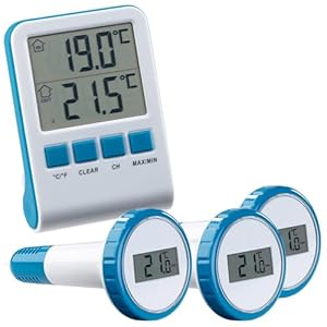 infactory 3er Digitales Poolthermometer mit Funk-Empfänger